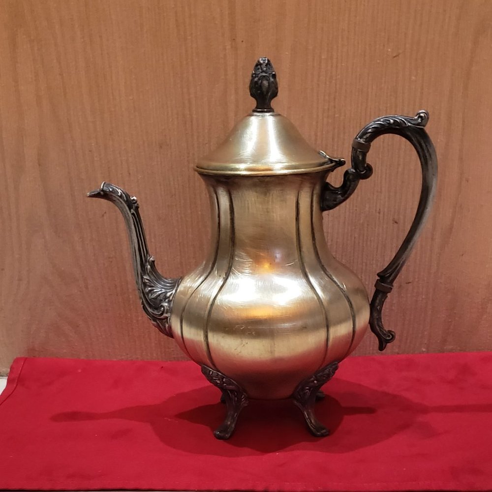 Vintage Silver Metal Plate Water Pitcher. Victorian.